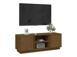 Clearance vidaxl Móvel de TV 110x35x40,5 cm madeira de pinho maciça mel Castanho