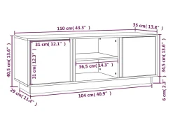 Clearance vidaxl Móvel de TV 110x35x40,5 cm madeira de pinho maciça mel Castanho
