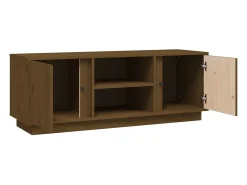 Clearance vidaxl Móvel de TV 110x35x40,5 cm madeira de pinho maciça mel Castanho