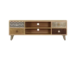 Móvel De Tv| Móvel de TV 120x30x40 cm madeira de mangueira maciça PT932978 Castanho