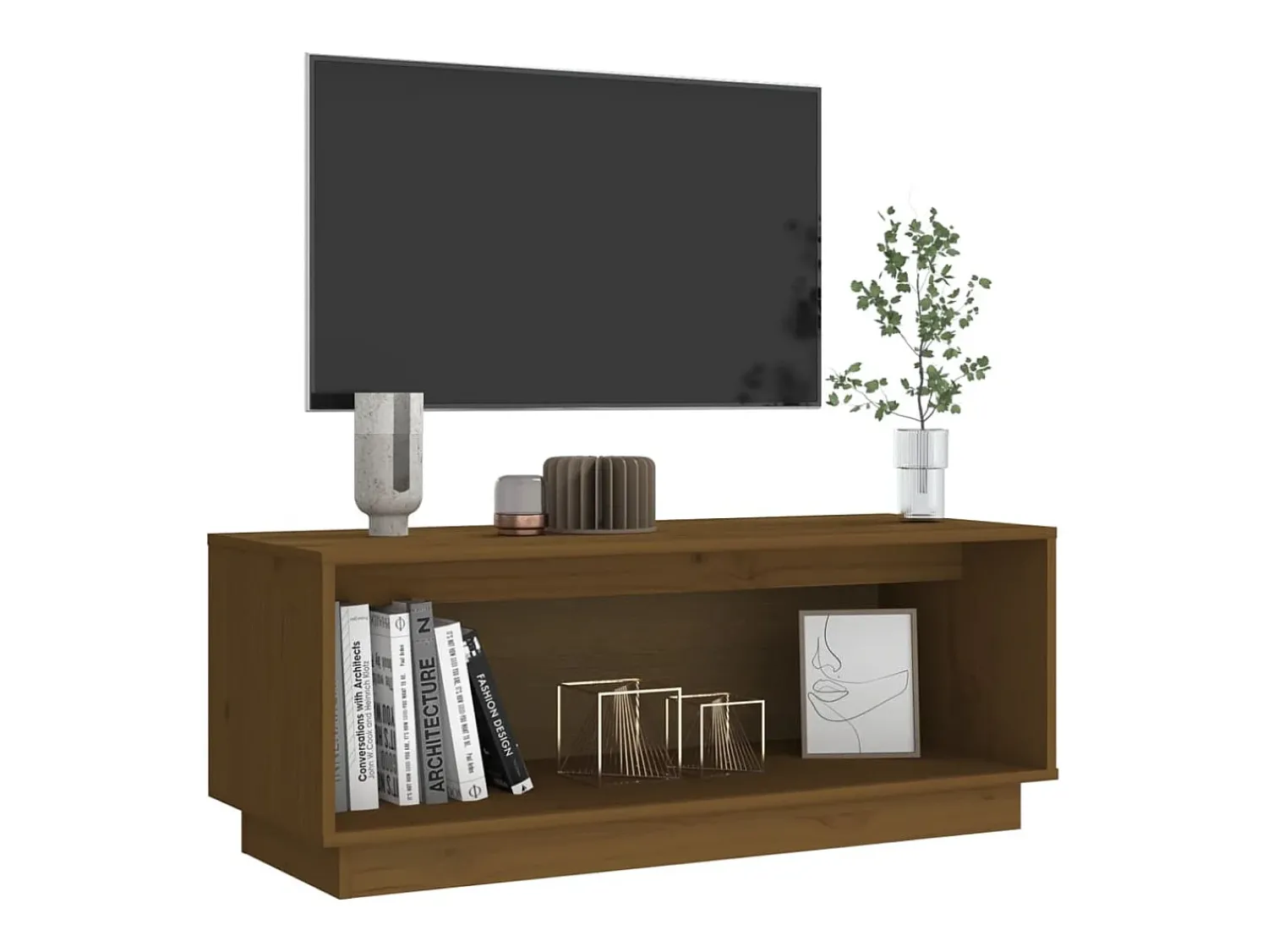 Sale vidaxl Móvel de TV 90x35x35 cm madeira de pinho maciça mel Castanho