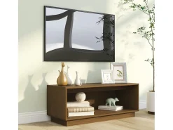 Sale vidaxl Móvel de TV 90x35x35 cm madeira de pinho maciça mel Castanho