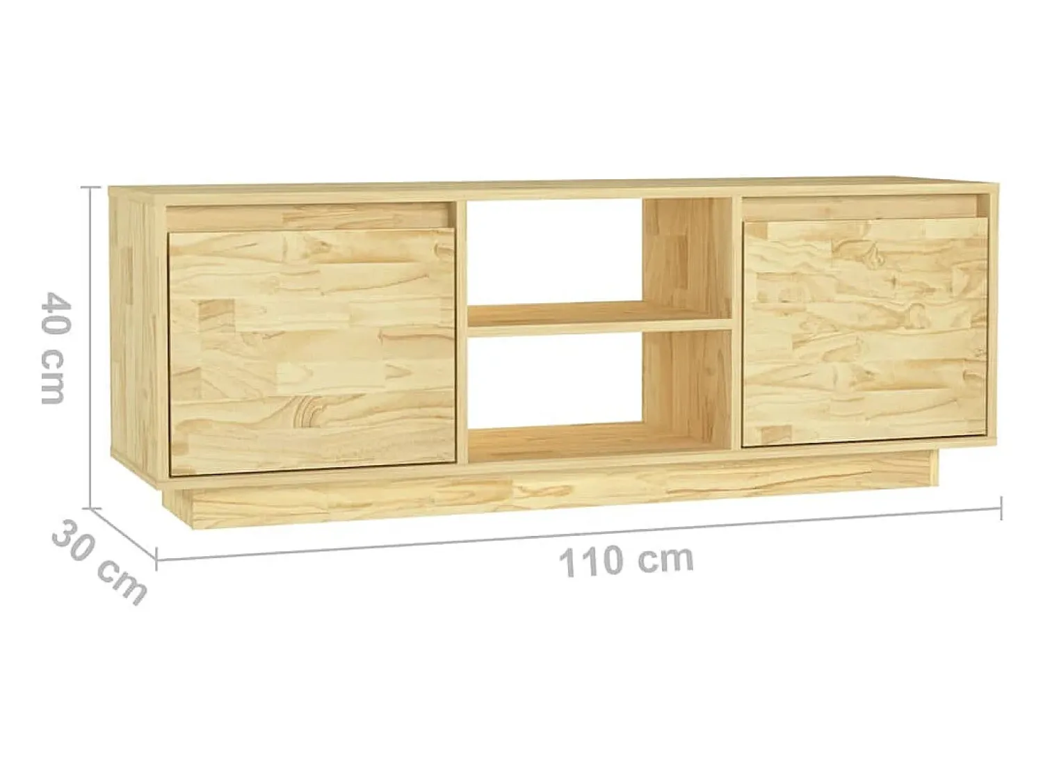 vidaxl Móvel de TV 110x30x40 cm madeira de pinho maciça^ Móvel De Tv