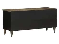 vidaxl Móvel de TV 100x33x46 cm madeira de mangueira maciça preto^ Móvel De Tv