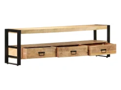 Móvel De Tv| Móvel de TV 150x30x45 cm madeira de mangueira maciça PT135916 Castanho