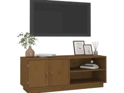 Móvel de TV 105x34x40 cm madeira de pinho maciça mel PT758732^ Móvel De Tv