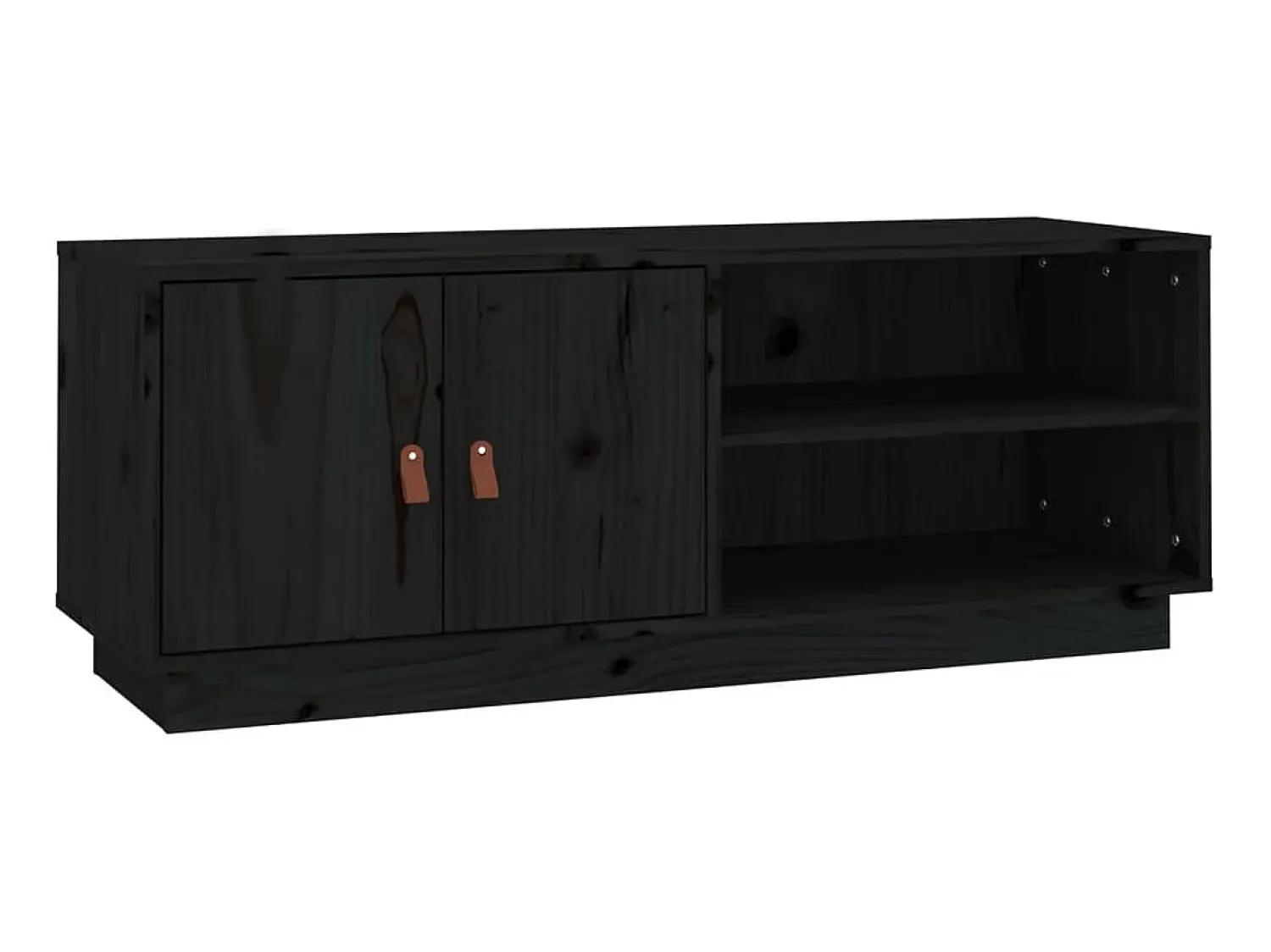 Sale Móvel de TV 105x34x40 cm madeira de pinho maciça PT389690 Preto