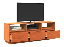 Móvel De Tv* Móvel de TV 140x37x50 cm madeira de pinho maciça mel PT447139 Castanho