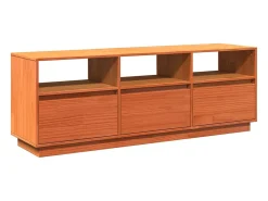 Móvel De Tv* Móvel de TV 140x37x50 cm madeira de pinho maciça mel PT447139 Castanho