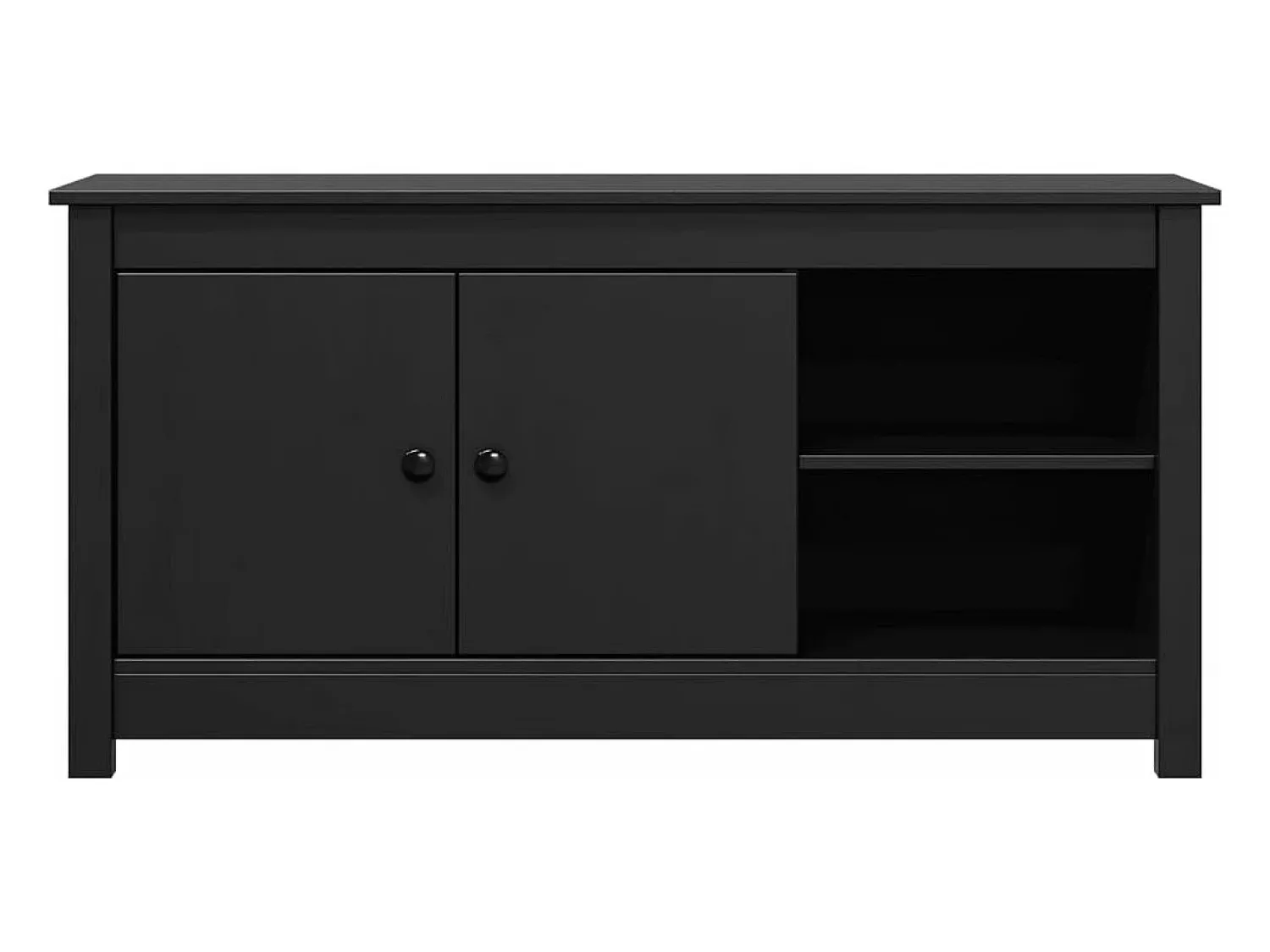 Móvel De Tv|vidaxl Móvel de TV 103x36,5x52 cm madeira de pinho maciça Preto