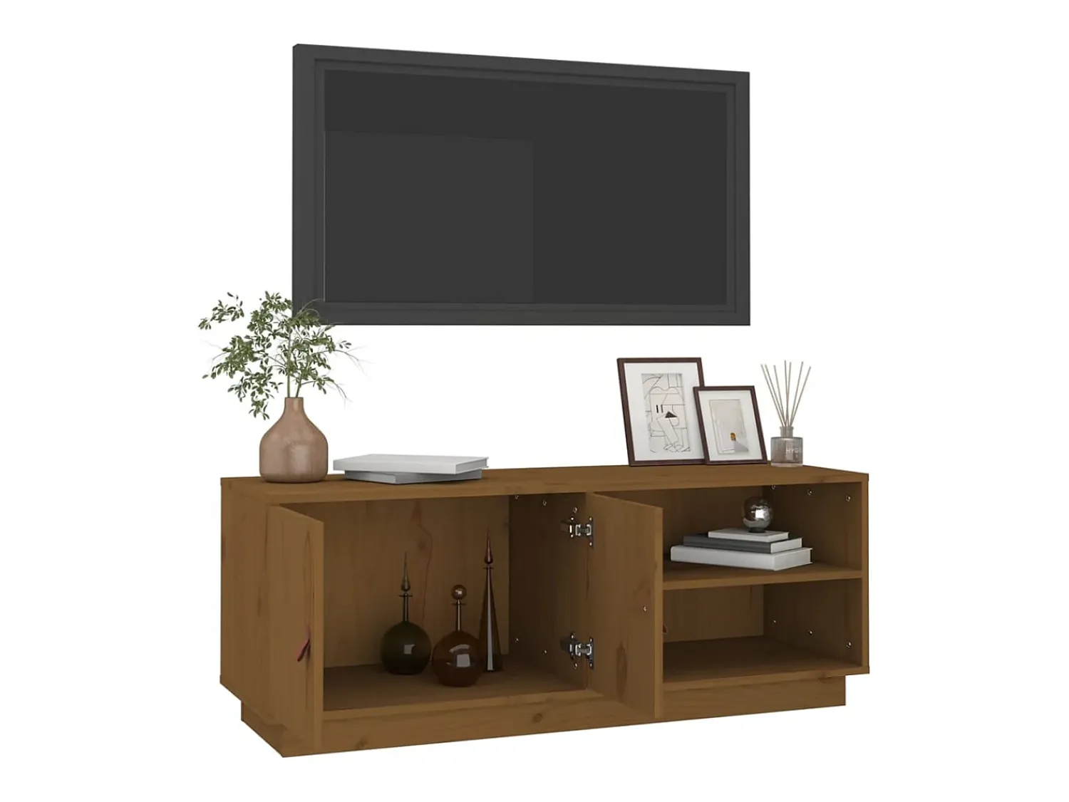 Móvel De Tv*vidaxl Móvel de TV 105x34x40 cm madeira de pinho maciça mel Castanho