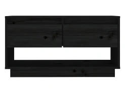 Best Móvel de TV 74x34x40 cm madeira de pinho maciça PT298187 Preto
