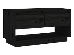 Best Móvel de TV 74x34x40 cm madeira de pinho maciça PT298187 Preto