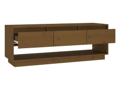 Móvel De Tv*vidaxl Móvel de TV 110,5x34x40 cm madeira de pinho maciça mel Castanho