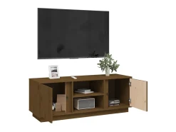 Móvel De Tv| Móvel de TV 110x35x40,5 cm madeira de pinho maciça mel PT182756 Castanho