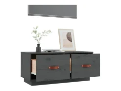 Hot Móvel de TV 80x34x35 cm madeira de pinho maciça cinza PT727478 Cinzento