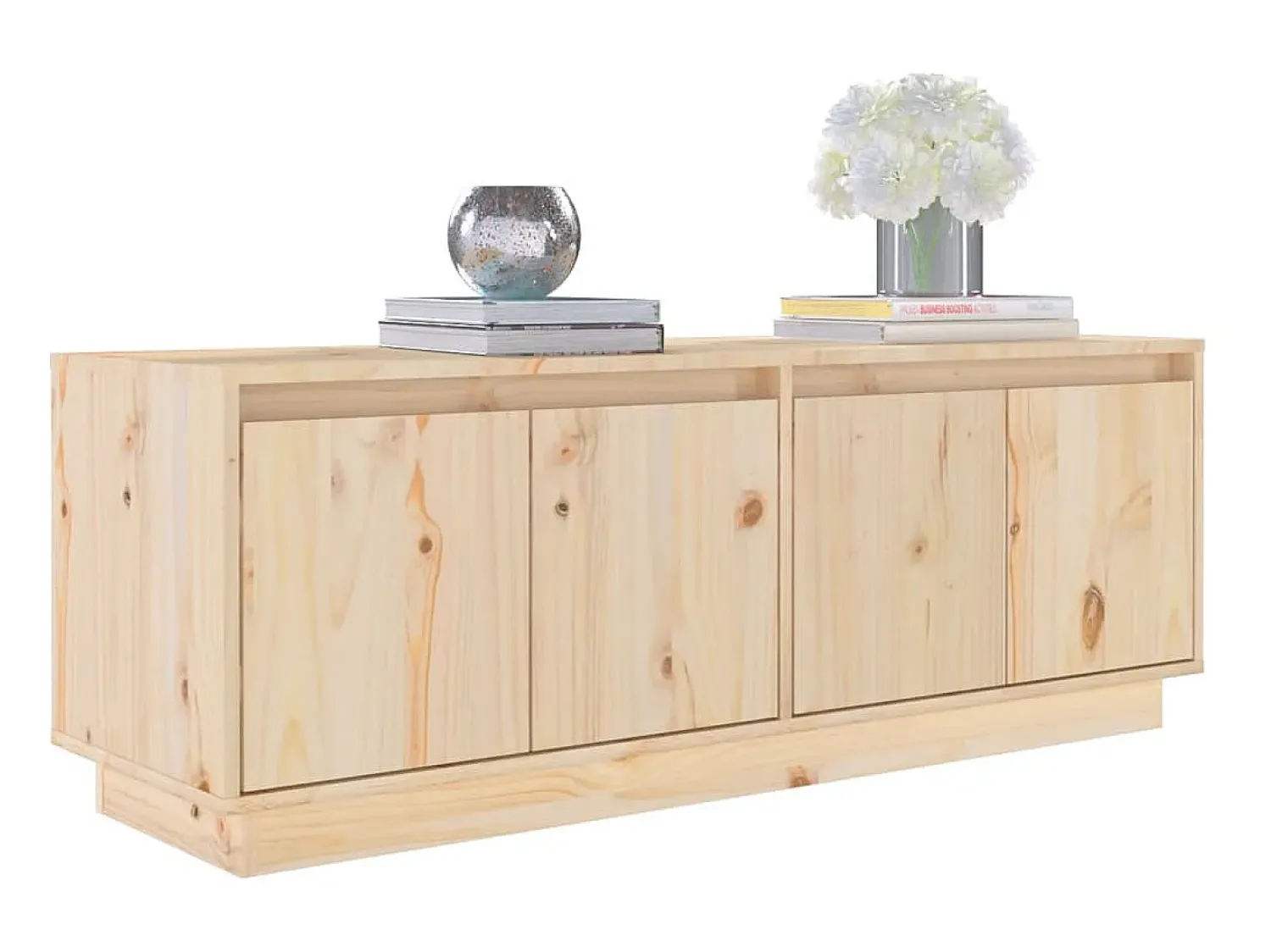 Móvel De Tv| Móvel de TV 110x34x40 cm madeira de pinho maciça PT494478 Castanho