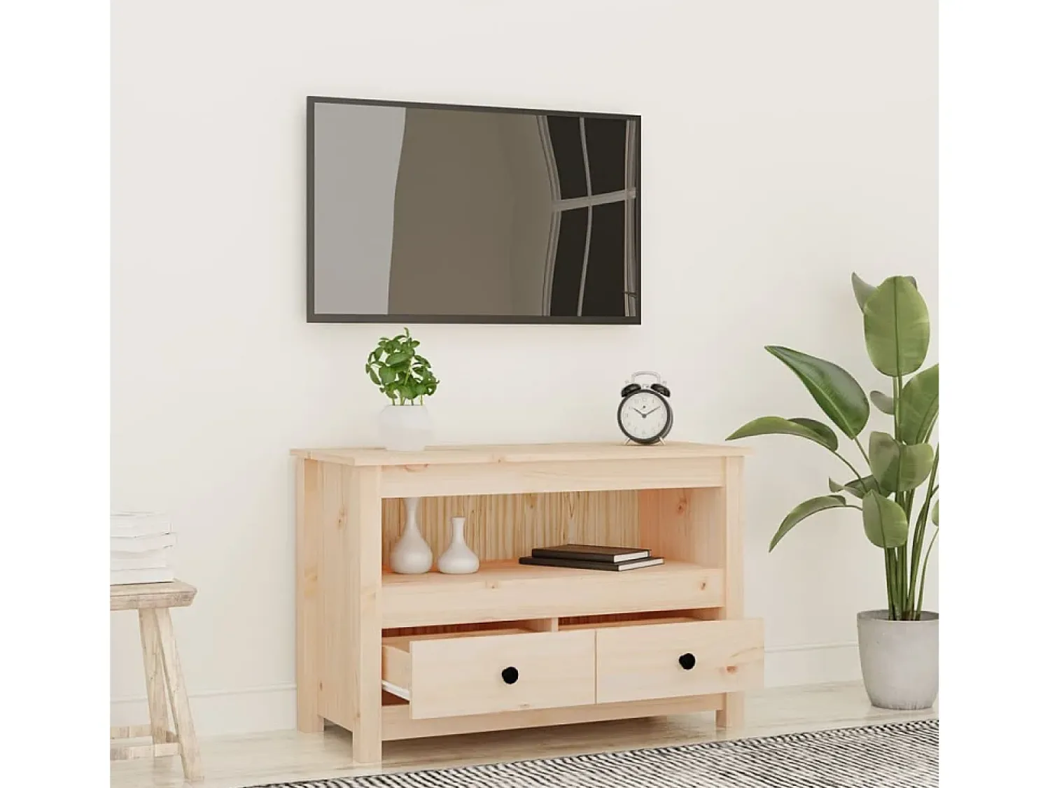 Móvel De Tv* Móvel de TV 79x35x52 cm madeira de pinho maciça PT129257 Castanho