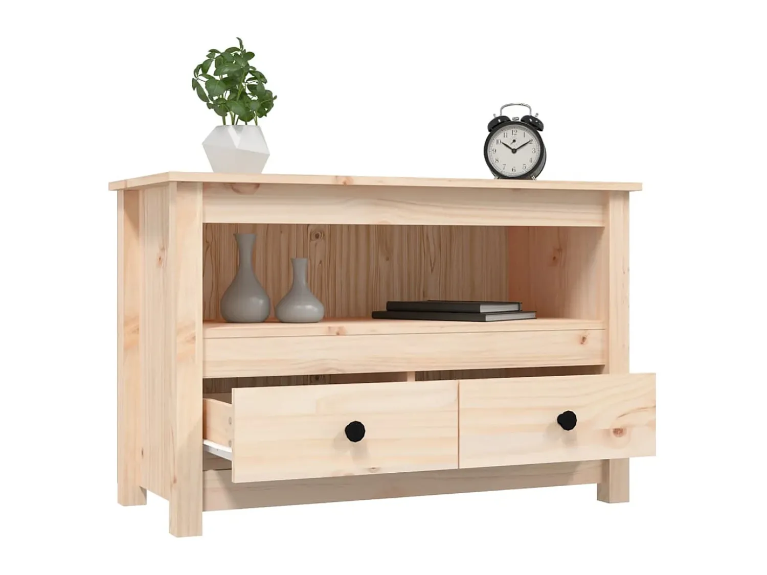 Móvel De Tv* Móvel de TV 79x35x52 cm madeira de pinho maciça PT129257 Castanho