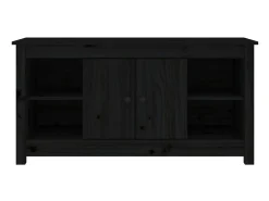 Móvel De Tv| Móvel de TV 103x36,5x52 cm madeira de pinho maciça PT425566 Preto