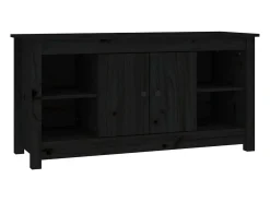 Móvel De Tv| Móvel de TV 103x36,5x52 cm madeira de pinho maciça PT425566 Preto