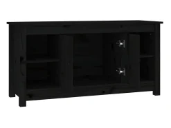 Móvel De Tv| Móvel de TV 103x36,5x52 cm madeira de pinho maciça PT425566 Preto