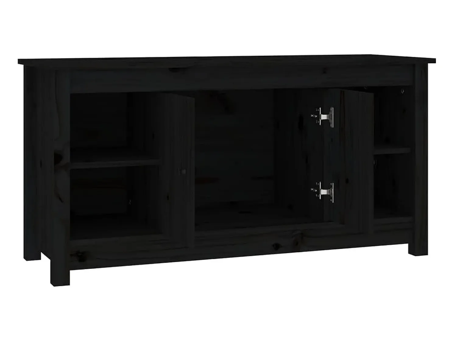 Móvel De Tv| Móvel de TV 103x36,5x52 cm madeira de pinho maciça PT425566 Preto