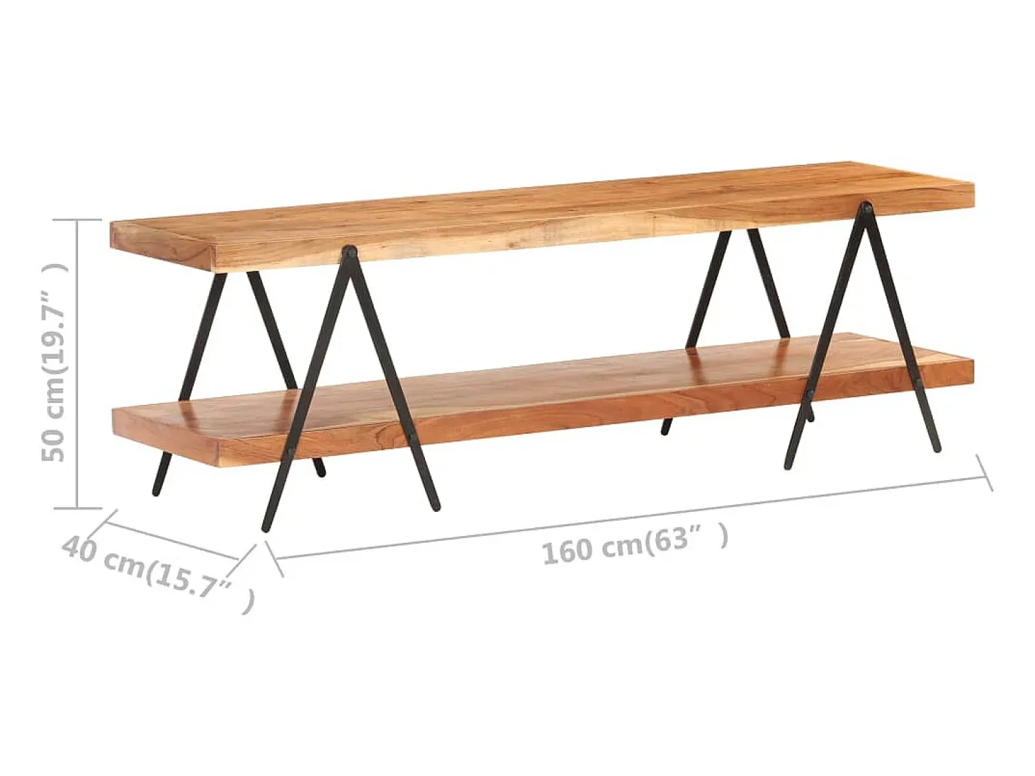 Móvel De Tv* Móvel de TV 160x40x50 cm madeira de acácia maciça PT425023 Castanho