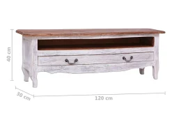 Móvel De Tv|vidaxl Móvel de TV 120x30x40 cm madeira de mogno maciça Branco