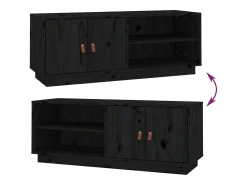 Móvel De Tv*vidaxl Móvel de TV 105x34x40 cm madeira de pinho maciça Preto