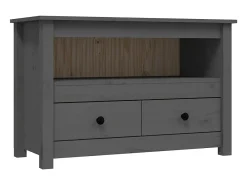 Móvel De Tv* Móvel de TV 79x35x52 cm madeira de pinho maciça PT509973 Cinzento