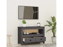 Móvel De Tv* Móvel de TV 79x35x52 cm madeira de pinho maciça PT509973 Cinzento