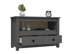 Móvel De Tv* Móvel de TV 79x35x52 cm madeira de pinho maciça PT509973 Cinzento