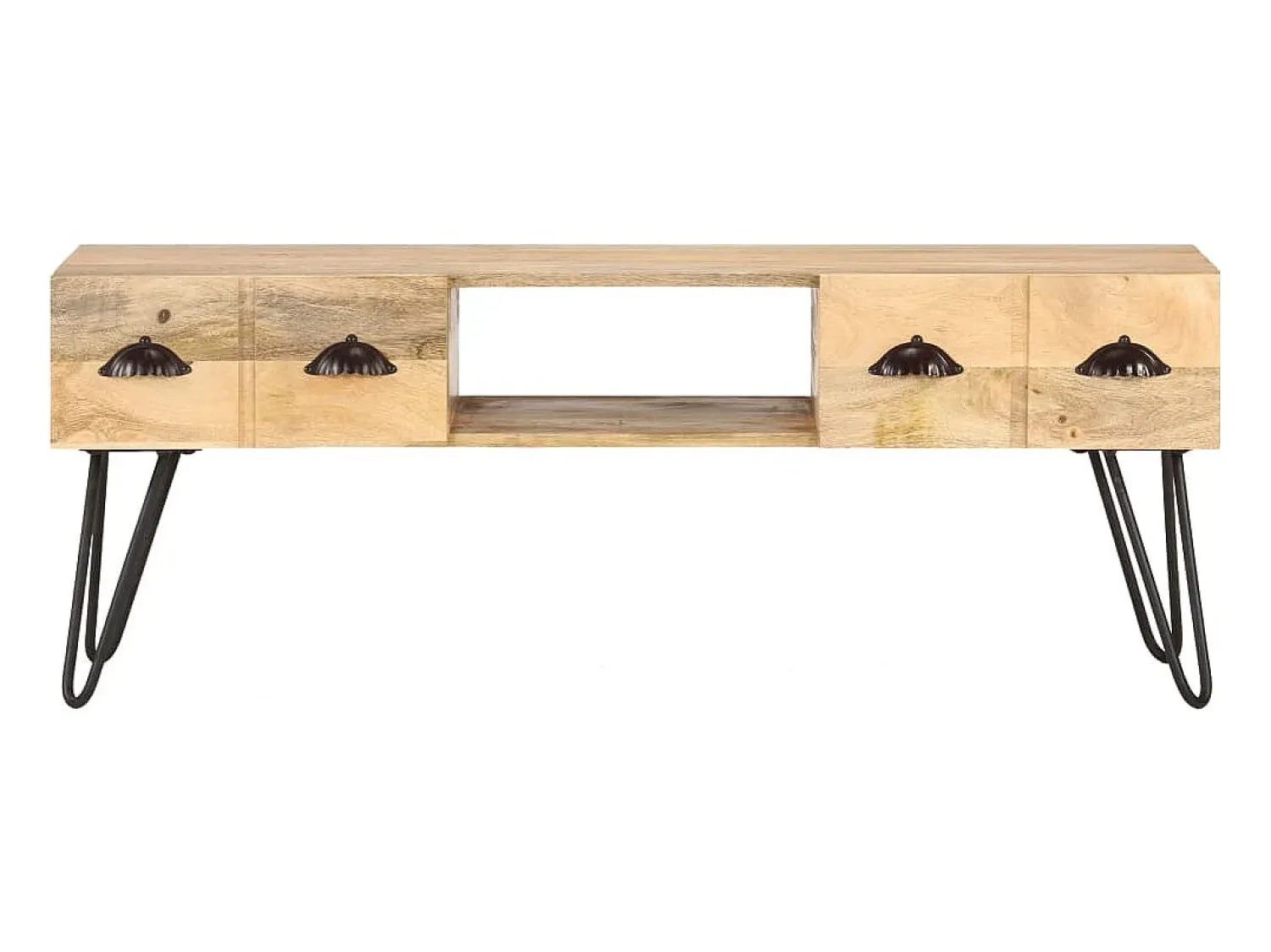 Clearance Móvel de TV 120x35x45 cm madeira de mangueira maciça PT747334 Castanho
