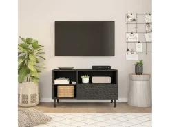 Sale Móvel de TV 80x33x46 cm madeira de mangueira maciça PT699447 Preto