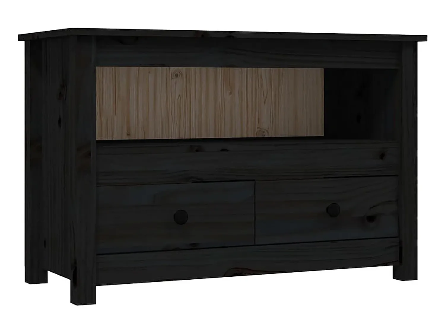 Móvel De Tv* Móvel de TV 79x35x52 cm madeira de pinho maciça PT912797 Preto