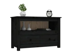 Móvel De Tv* Móvel de TV 79x35x52 cm madeira de pinho maciça PT912797 Preto