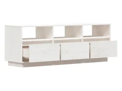 Online vidaxl Móvel de TV 140x37x50 cm madeira de pinho maciça Branco