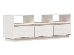 Online vidaxl Móvel de TV 140x37x50 cm madeira de pinho maciça Branco