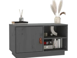 Móvel De Tv* Móvel de TV 70x34x40 cm madeira de pinho maciça PT922830 Cinzento