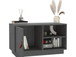 Móvel De Tv* Móvel de TV 70x34x40 cm madeira de pinho maciça PT922830 Cinzento