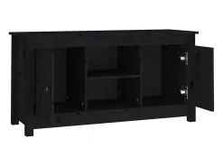 Hot vidaxl Móvel de TV 103x36,5x52 cm madeira de pinho maciça Preto