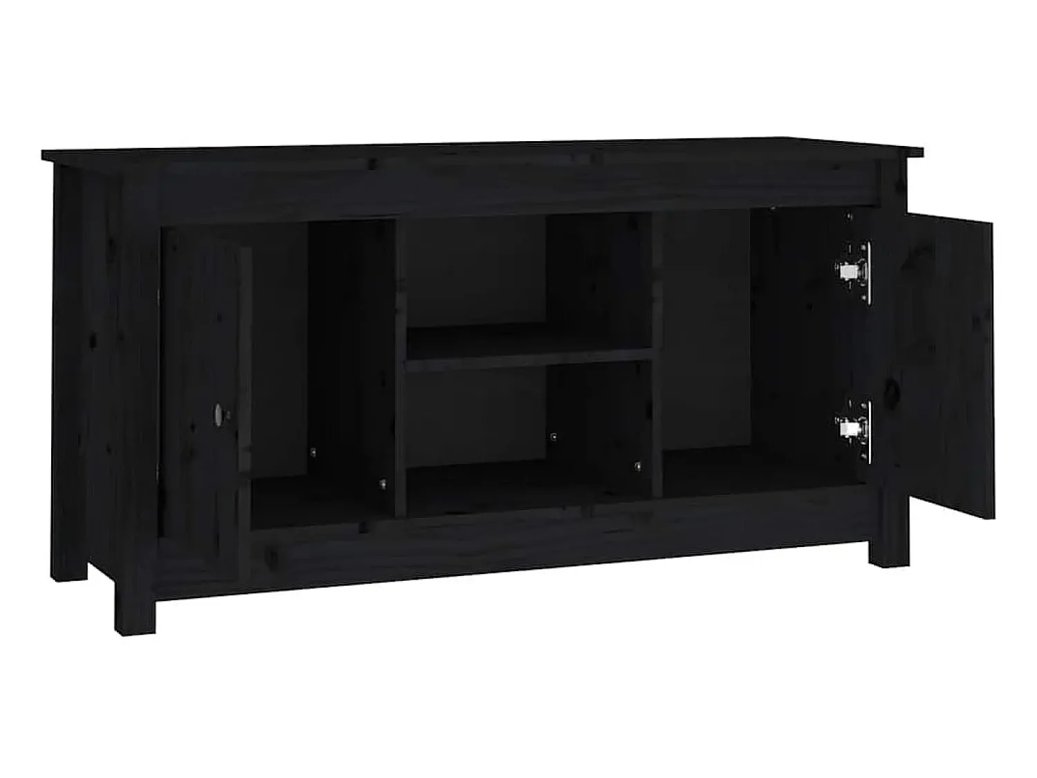 Hot vidaxl Móvel de TV 103x36,5x52 cm madeira de pinho maciça Preto