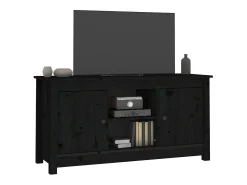 Hot vidaxl Móvel de TV 103x36,5x52 cm madeira de pinho maciça Preto