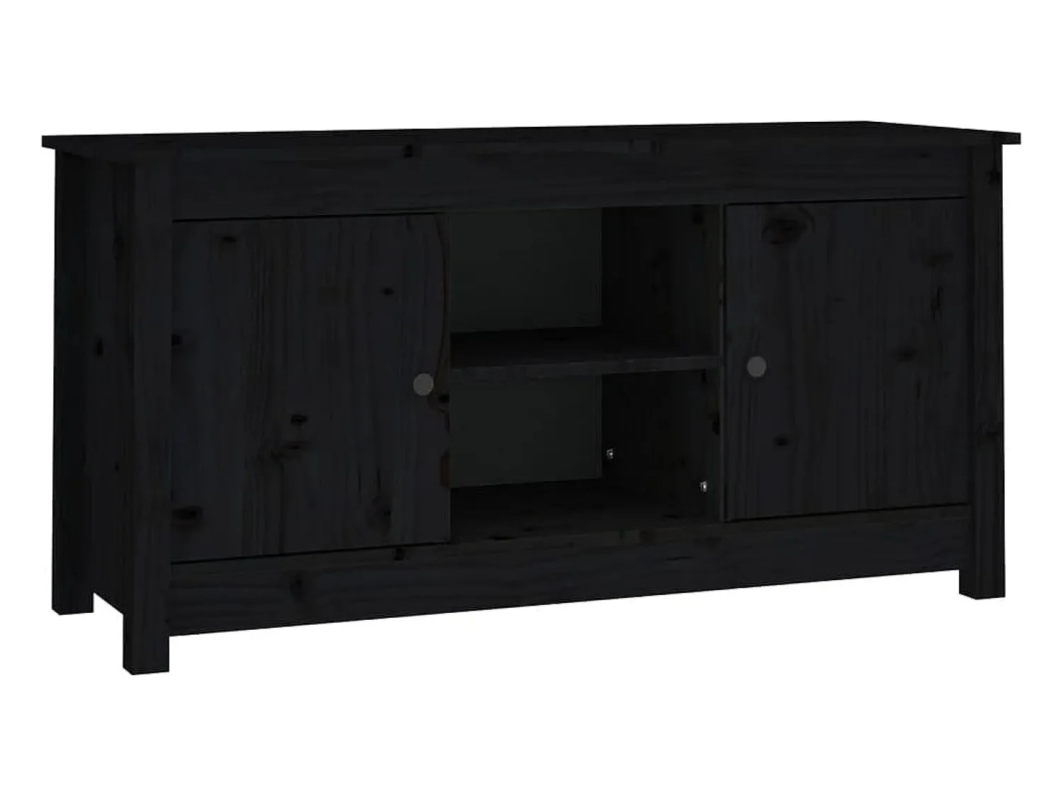Hot vidaxl Móvel de TV 103x36,5x52 cm madeira de pinho maciça Preto