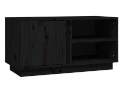 Hot Móvel de TV 80x35x40,5 cm madeira de pinho maciça PT254642 Preto