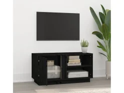 Hot Móvel de TV 80x35x40,5 cm madeira de pinho maciça PT254642 Preto