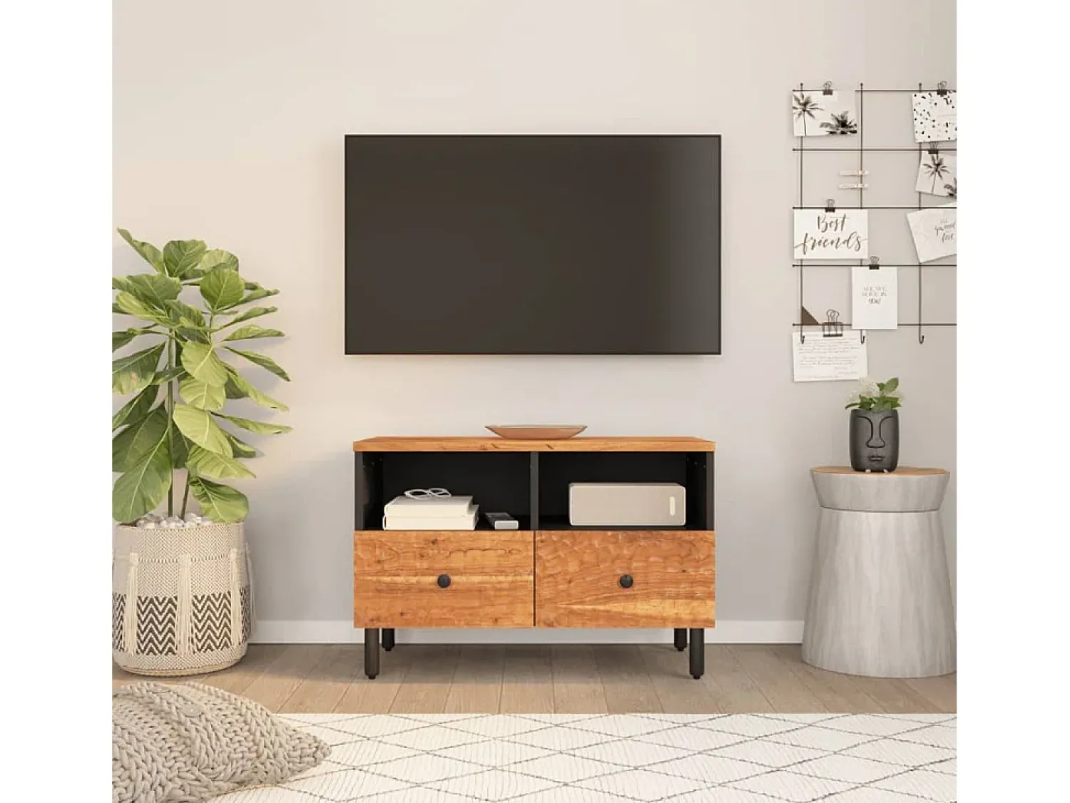 Móvel de TV 70x33x46 cm madeira de acácia maciça PT345080^ Móvel De Tv
