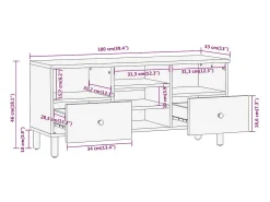 Sale vidaxl Móvel de TV 100x33x46 cm madeira de acácia maciça Castanho