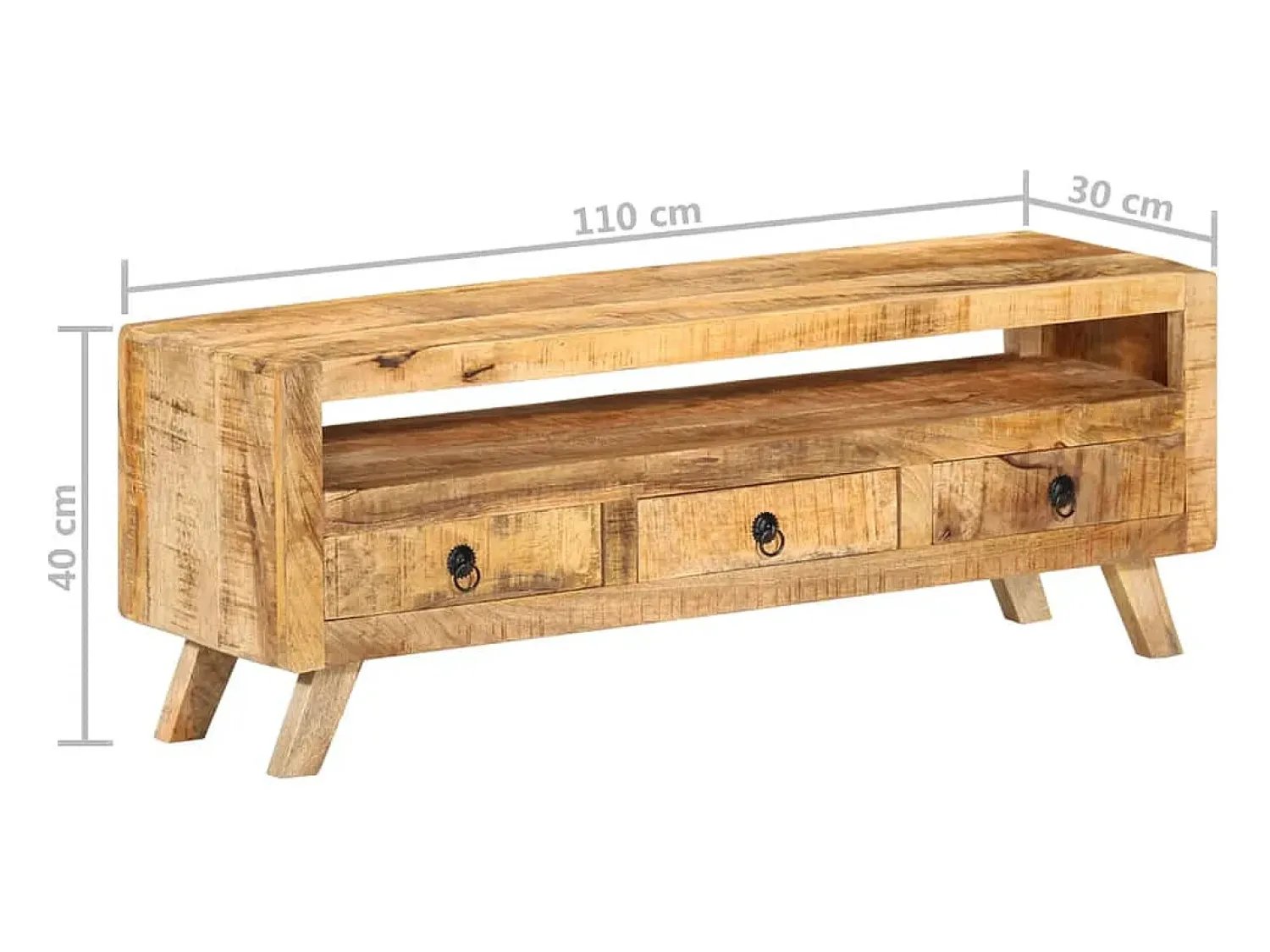 Móvel De Tv|vidaxl Móvel de TV 110x30x40 cm madeira de mangueira maciça Castanho